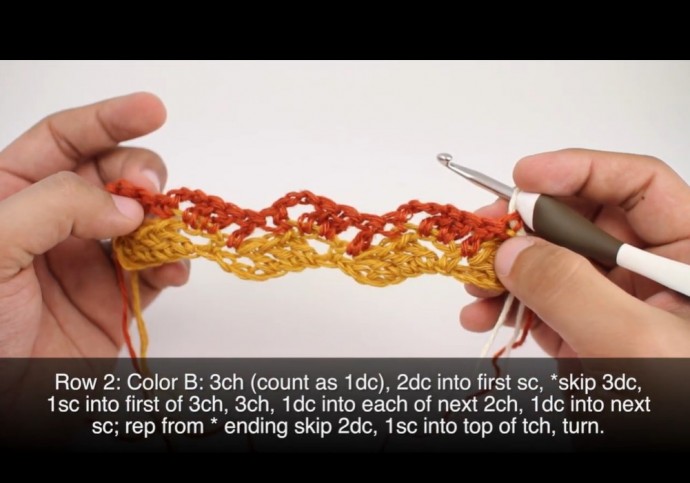 How To Crochet The 3-Colored Crosshatch Stitch Tutorial